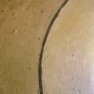A joint that has become separated in a concrete pipe