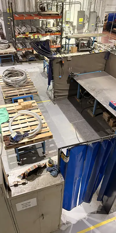 HydraTech's work shop with various materials and machines