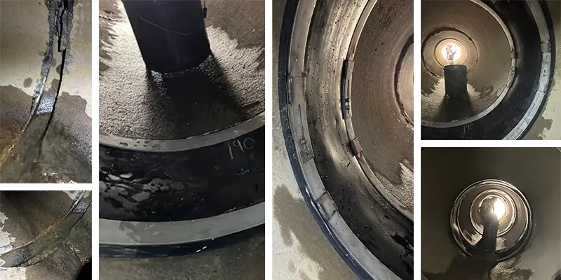 Multiple Images Of HydraTite Project Where 3 Joints Got Sealed