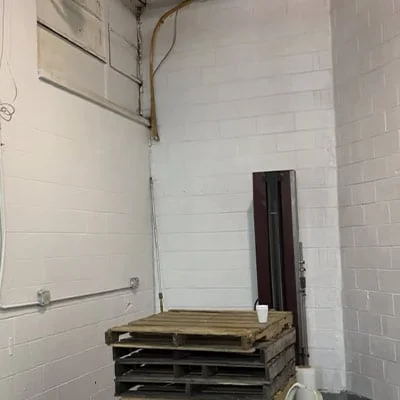 A newly painted wall inside HydraTech's Cincinnati shop