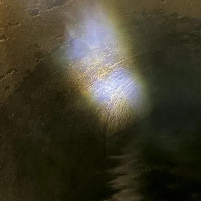 A light pointed at a joint in a pipe