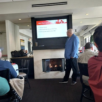 Peter giving his yearly presentation for the HydraTech Christmas party