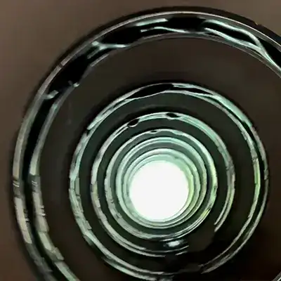 A long run of pipe with the joints sealed with HydraTite internal pipe joint seals