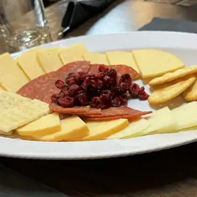 A tray of snack foods