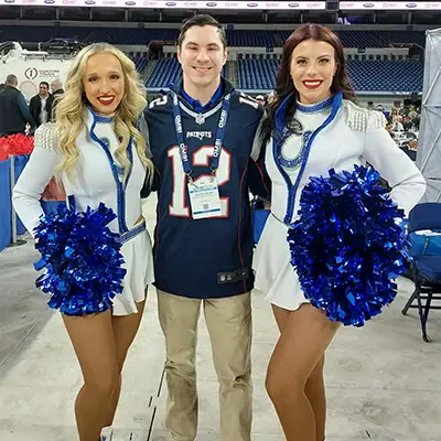 Will standing between two cheerleaders
