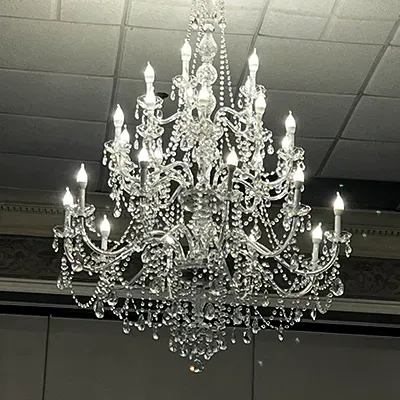 A bright chandelier