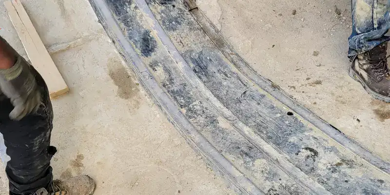 HydraTite installed in a large-diameter pipe sealing over a defect near the entrance to the pipe