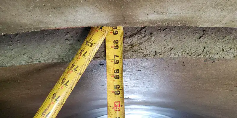 Measuring a defect inside a pipe