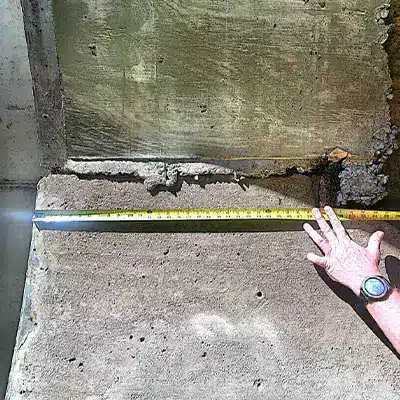 Measuring a damaged portion of a large-diameter pipe
