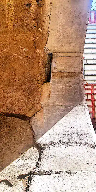 Serious cracking in a large-diameter pipe near the entrance