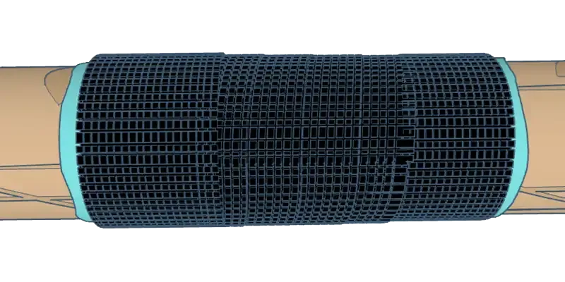 A simple 3d render of a pipe wrapped in HydraWrap