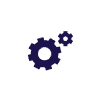 An icon of two gears
