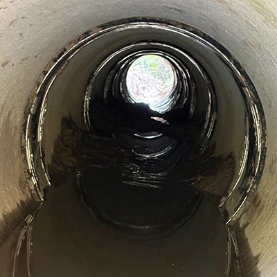 Joints sealed from the inside of a culvert with HydraTite the internal pipe joint seal