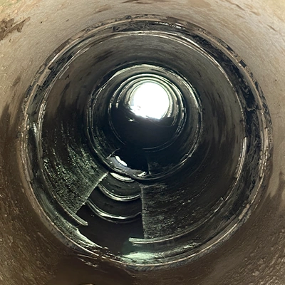 Joints sealed from the inside of a culvert with HydraTite the internal pipe joint seal