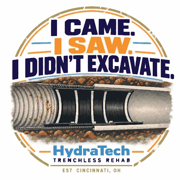 A cross-section of two pipes sealed at the connection point with HydraTite