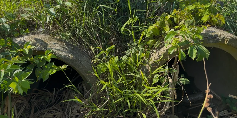 A pair of twin culverts